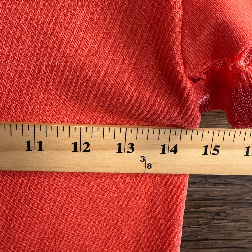 Chico's Vibrant Orange Blouse with Ruffle Sleeves - Picture 8 of 8